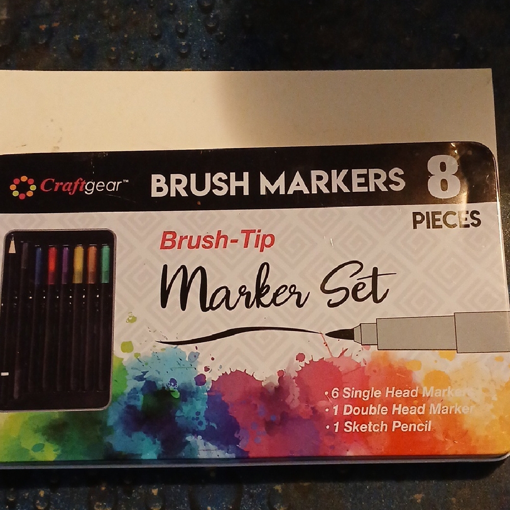 Craft Brush Markers Set - 8 Pieces - Multicolor